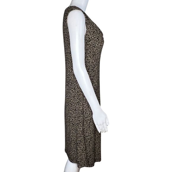 Talbots Dress Womens Small Petite Brown Cowl Neck Sheath Midi‎ Lined Vintage - Picture 2 of 9